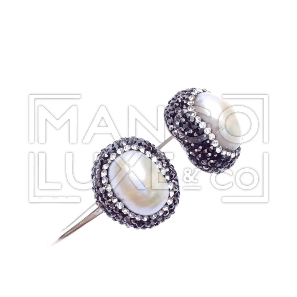 Sterling silver gemstone bracelet with onyx, lab emerald or pearl stone and surrounding rhodium