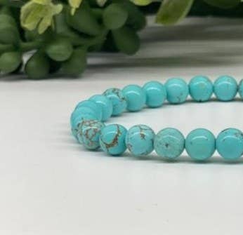 Turquoise Stretchable Bracelet 6mm Beads