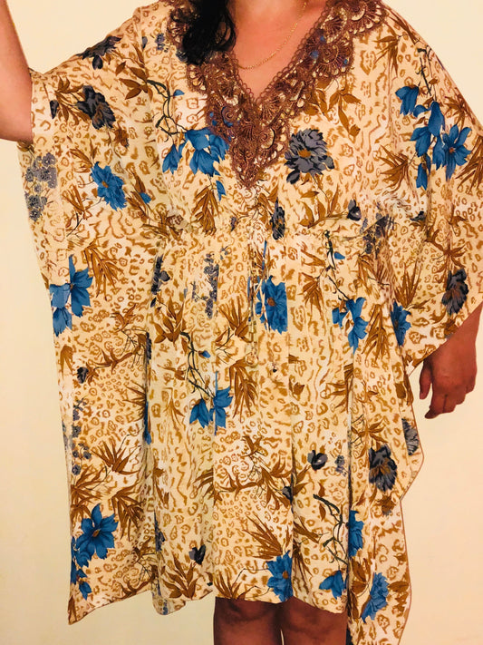 Beige Beach Kaftan - Kaftan Dress - Beach Cover Up - Kaftan Maxi Dress - Beach Dress - Caftan - chiffon Kaftan, Boho Kaftan FREE DELIVERY