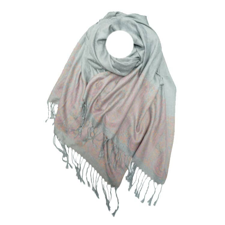 Pashmina Scarf - Two Tone Paisley Print