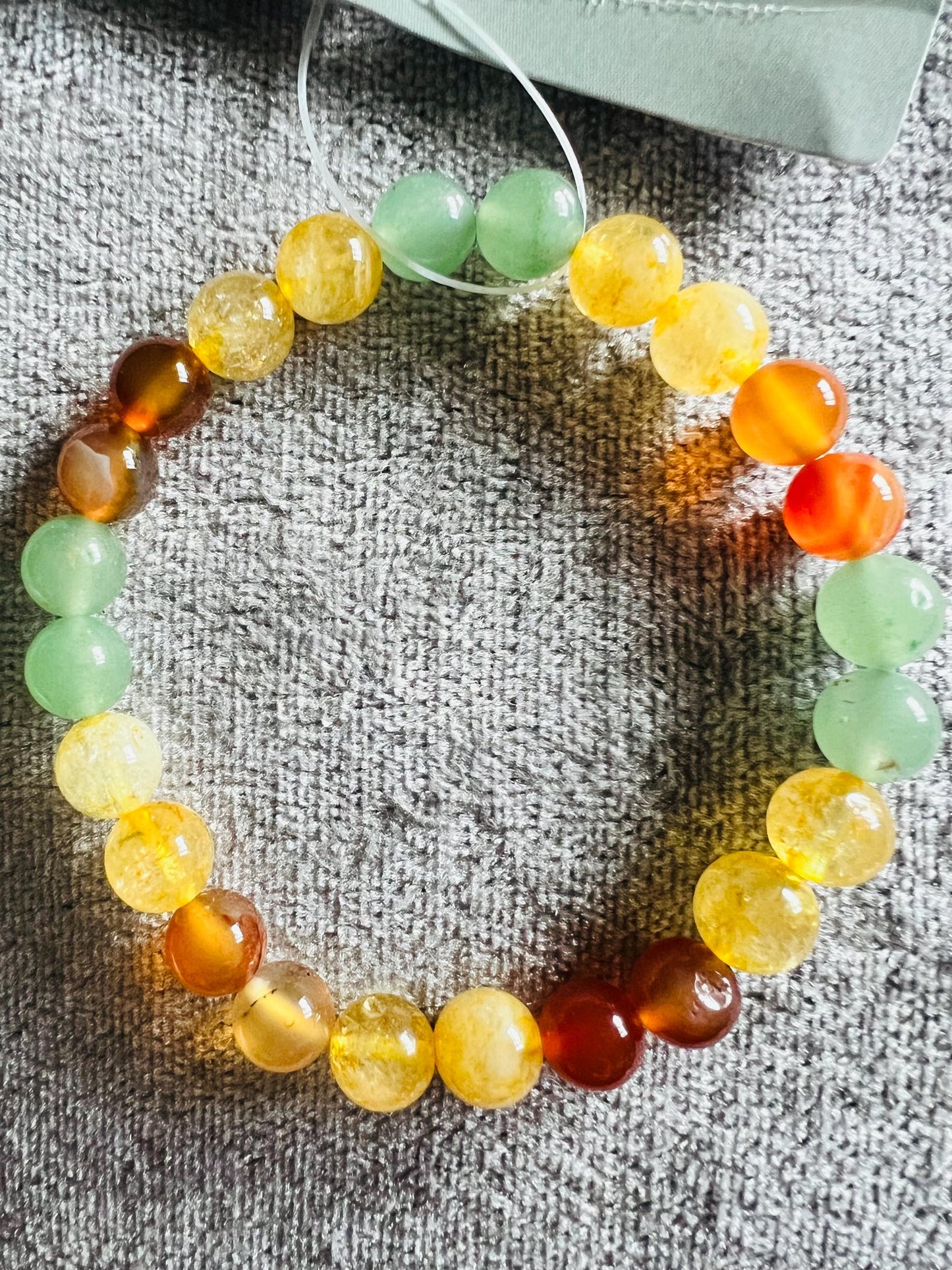 Career success meditation Gemstone Bracelet High Quality Aventurine, Citrine, Carnelian