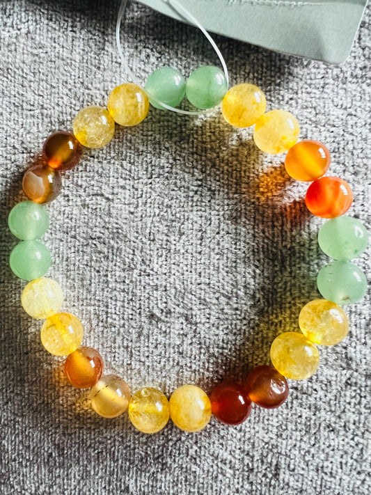 Career success meditation Gemstone Bracelet High Quality Aventurine, Citrine, Carnelian