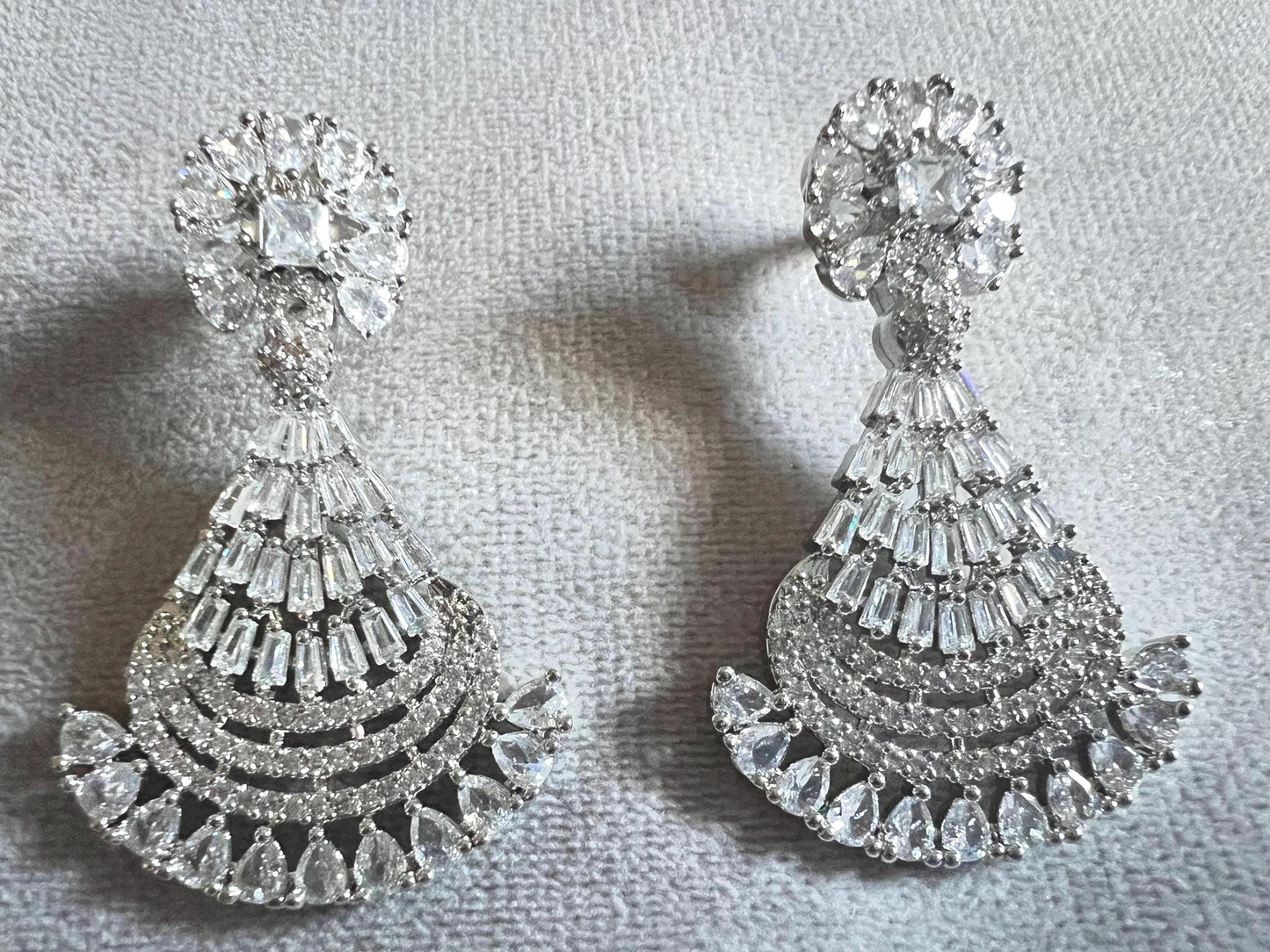 Stunning cubic zirconia chandelier earrings