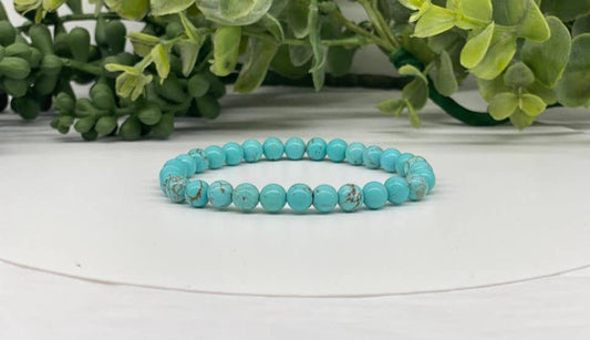 Turquoise Stretchable Bracelet 6mm Beads