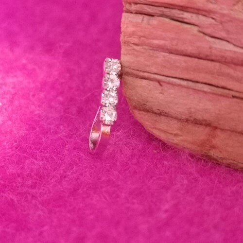 Nose Rings, Crystal stones, Clip, Non-Pierce