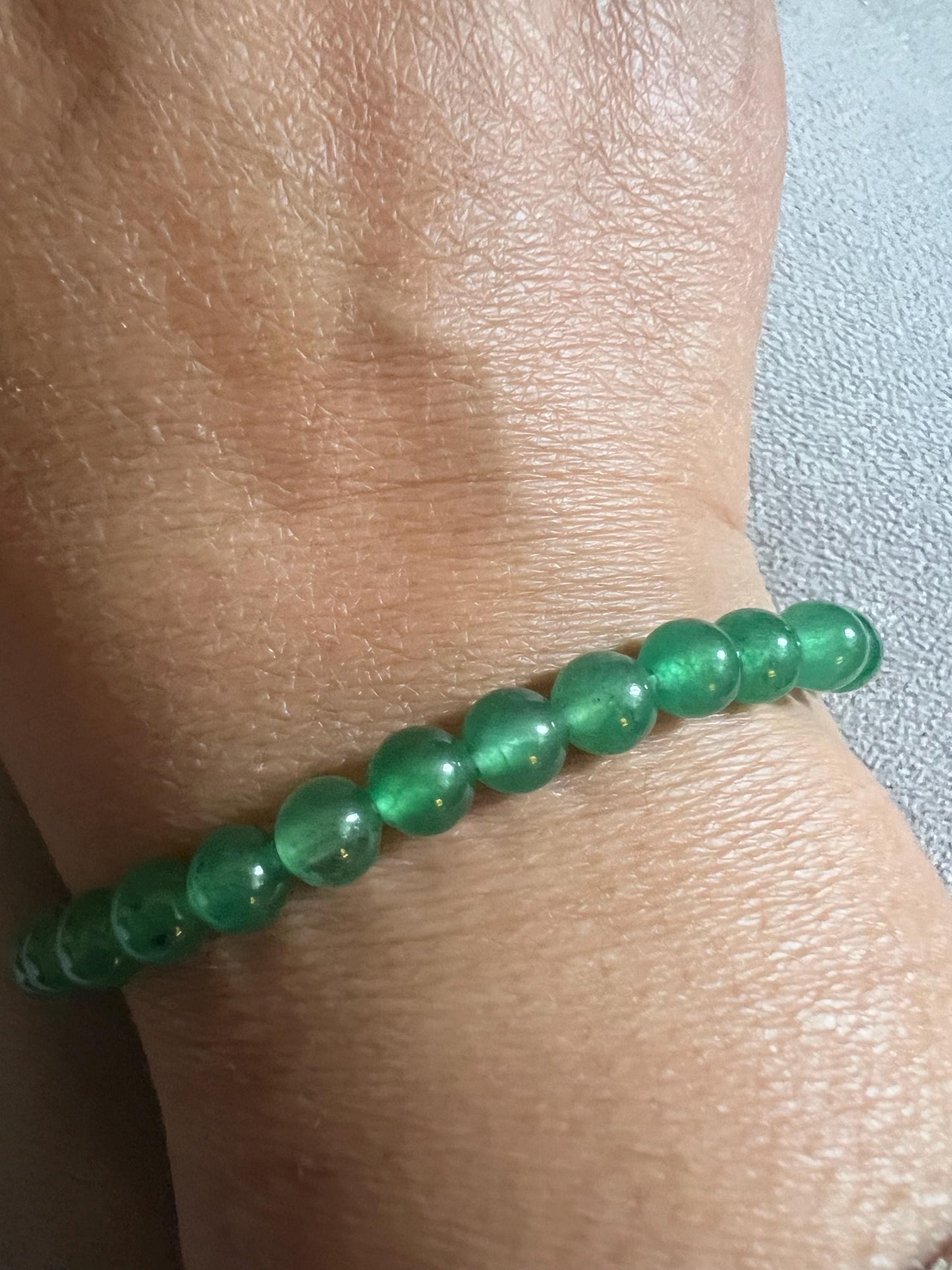 Genuine Jade Bracelet – 6mm Natural Stone, Stretchable Healing Crystal Jewelry