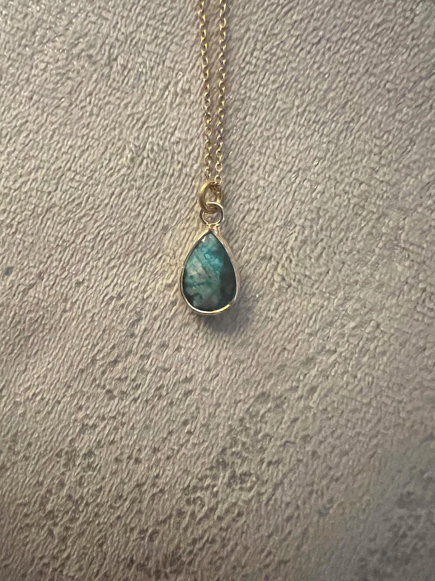 Dainty Drop Gem Stone Pendant