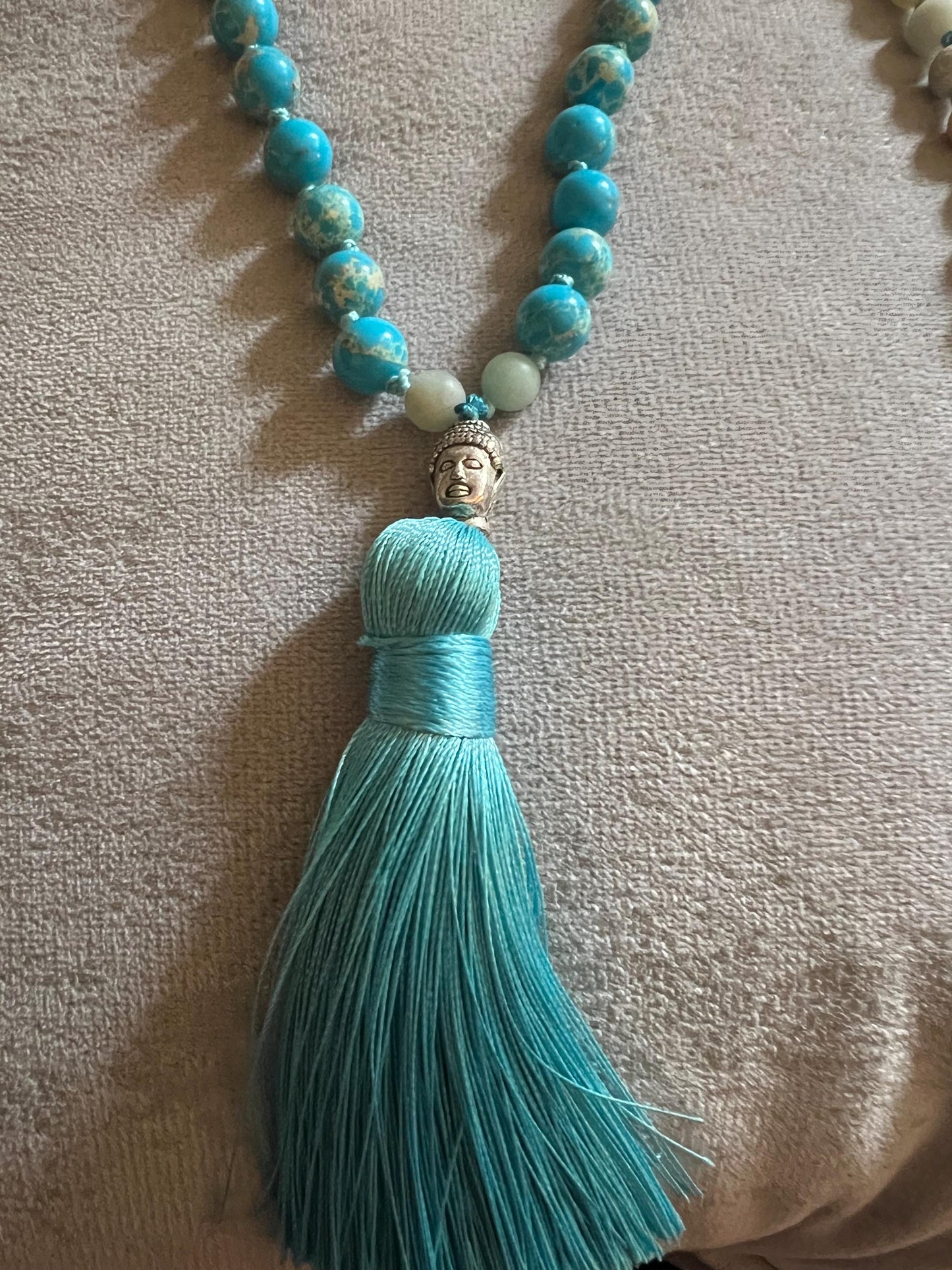 108 Bead Meditation Necklace, Jap Mala Turquoise Necklace