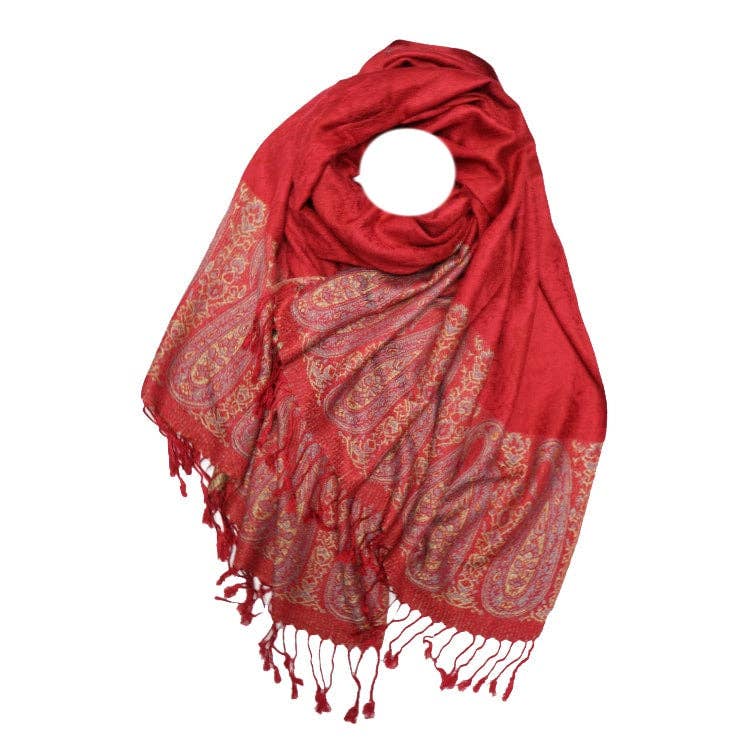 Pashmina Scarf - Two Tone Paisley Print