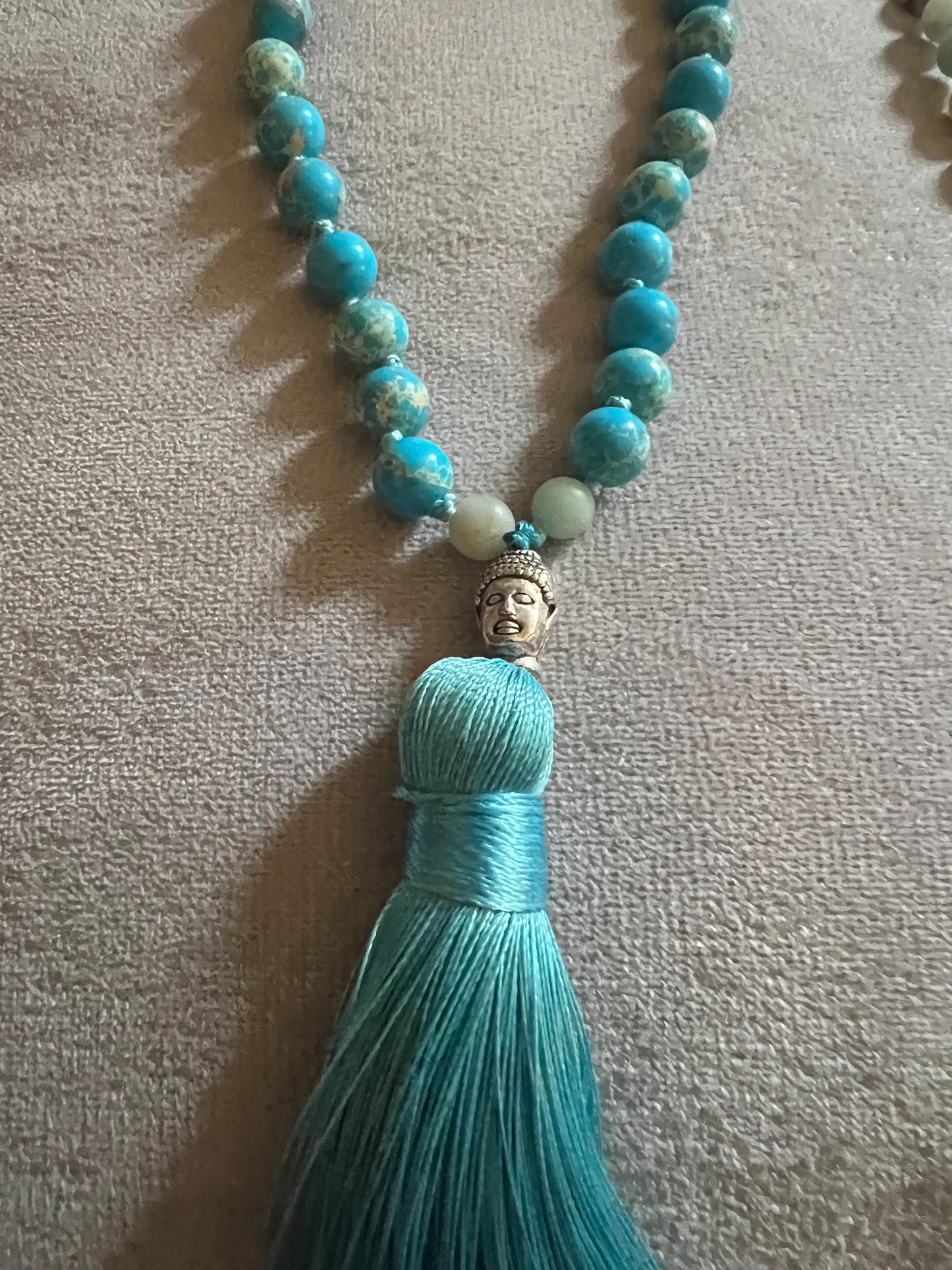 108 Bead Meditation Necklace, Jap Mala Turquoise Necklace