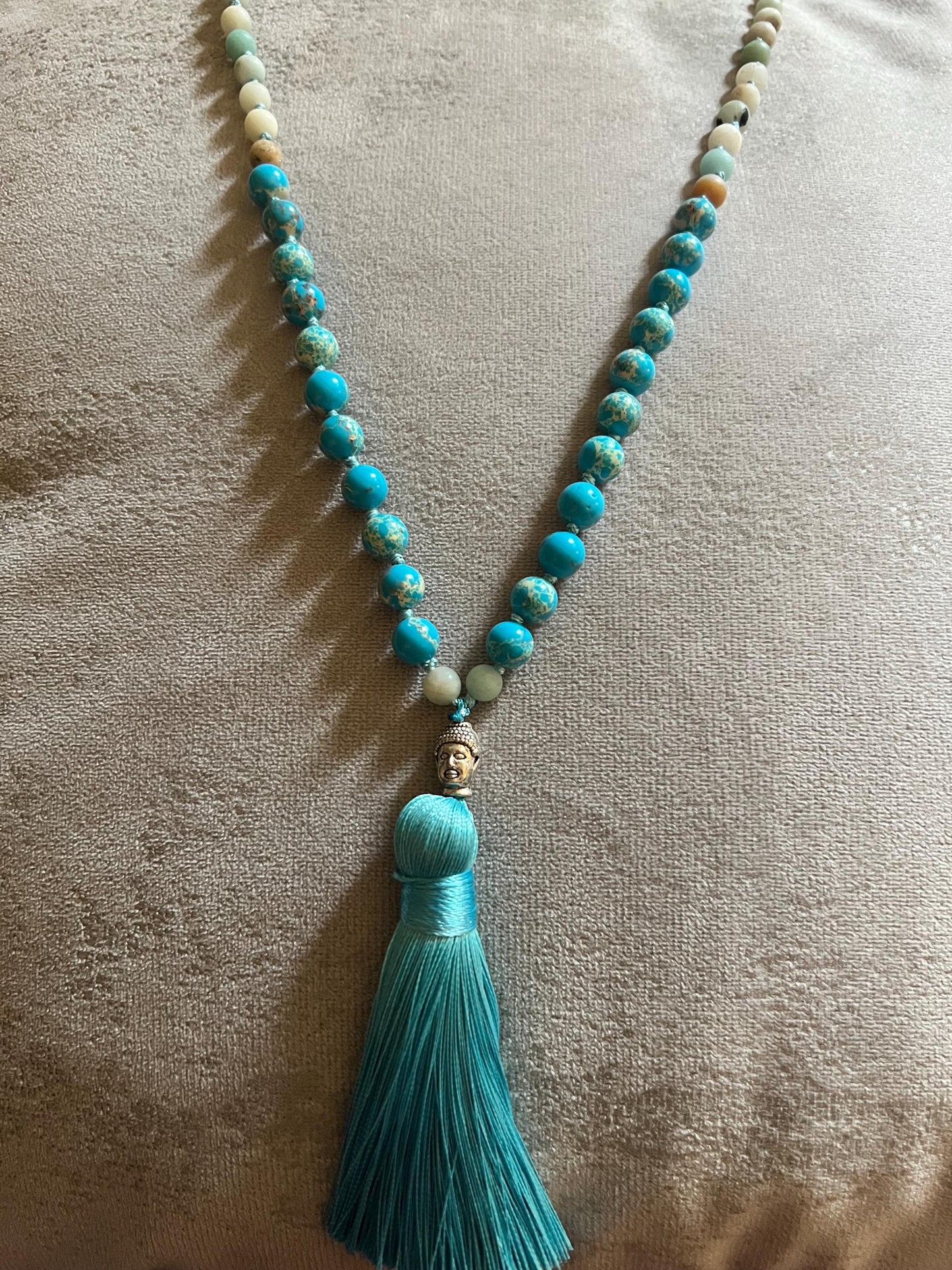 108 Bead Meditation Necklace, Jap Mala Turquoise Necklace