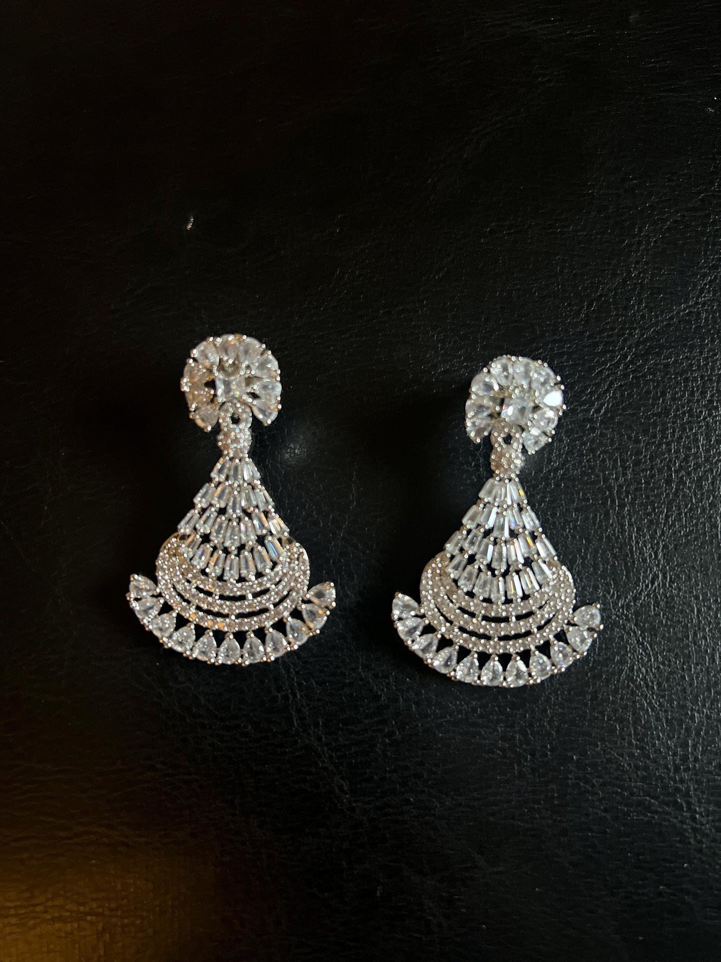 Stunning cubic zirconia chandelier earrings