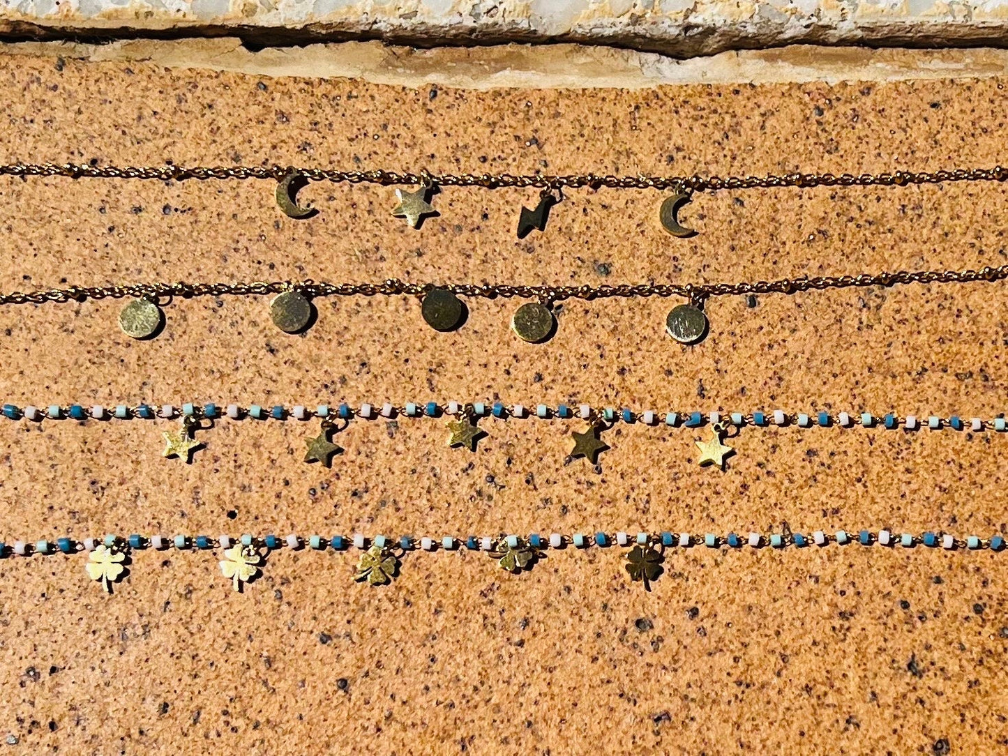 Gold Plated, Anklet, Ibiza vibe, summer beach. Add a touch of glamour with this lightweight ankle bracelet