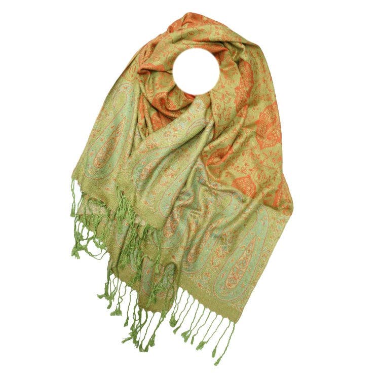 Pashmina Scarf - Two Tone Paisley Print