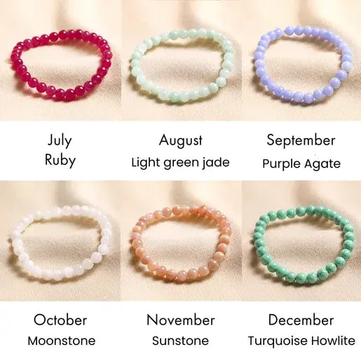 July Semi-Precious Stone Beaded Bracelet