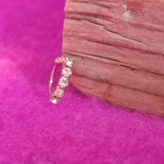 Nose Rings, Crystal stones, Clip, Non-Pierce