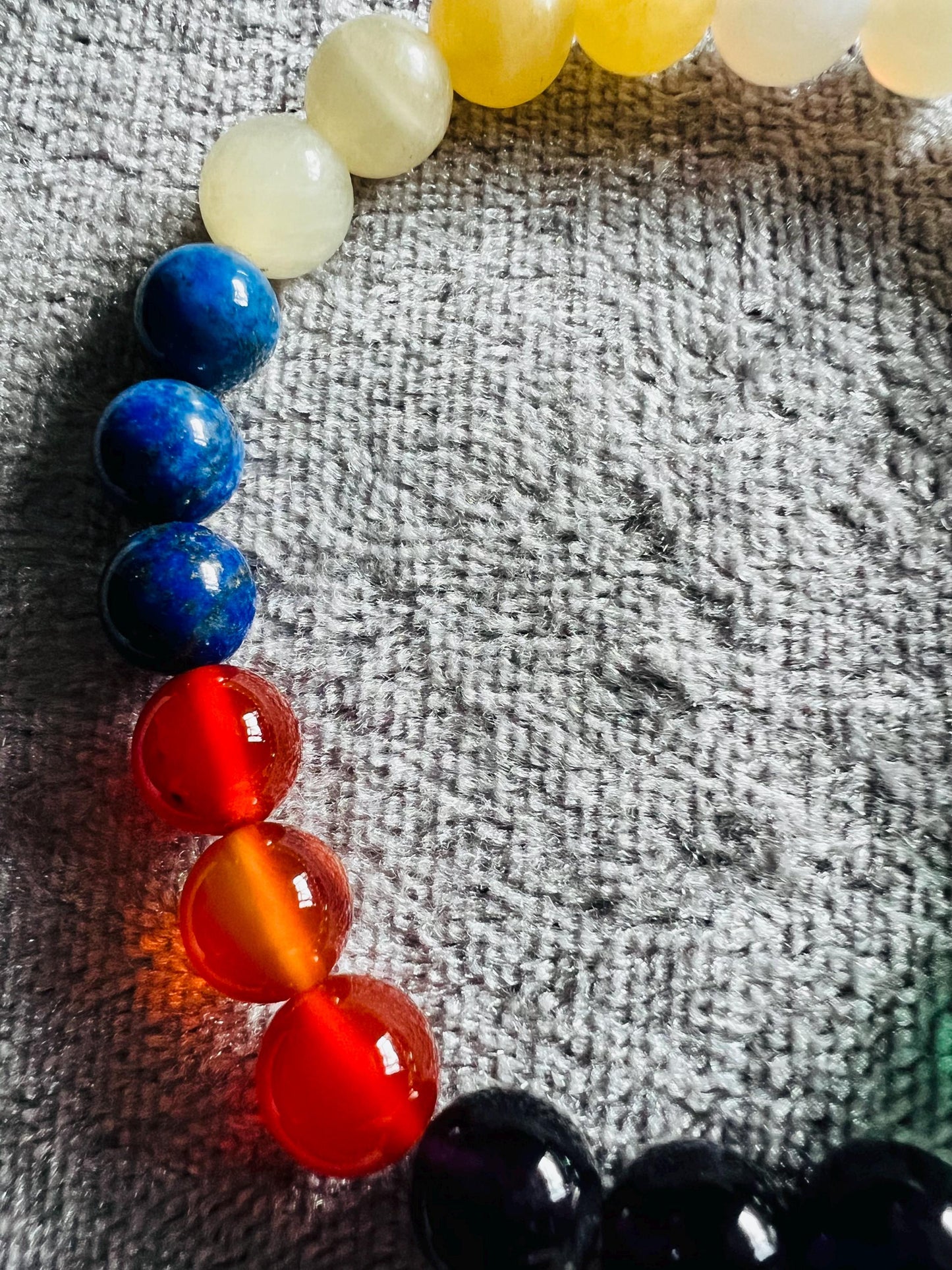 Study and focus meditation Gemstone Bracelet High Quality White Agate, Calcite, Carnelian, Amethyst, Neon Apatite, Sodalite, Multi Fluorite