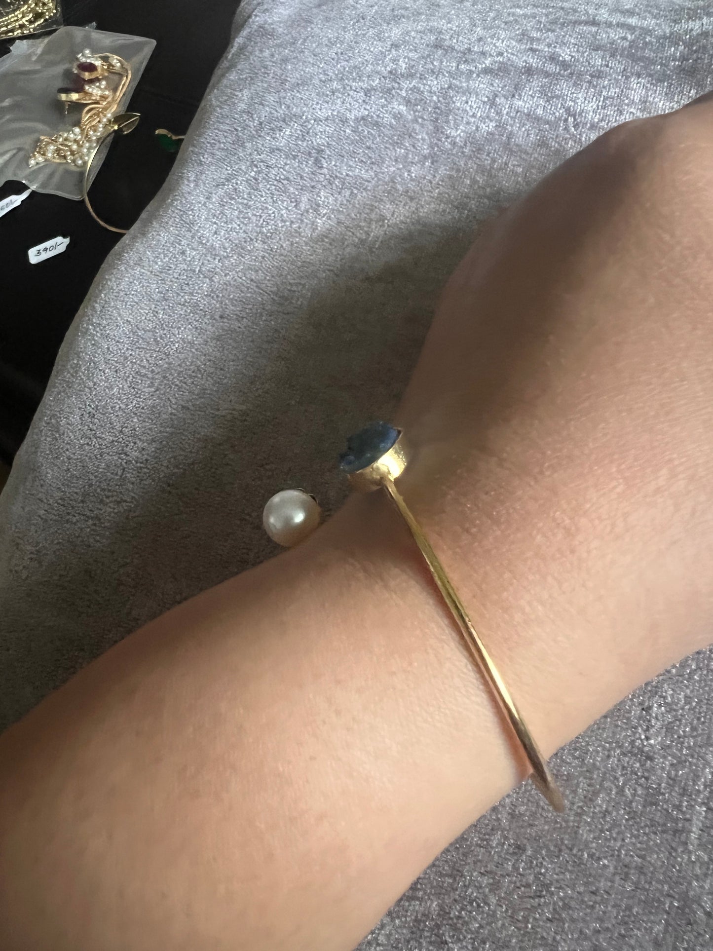 Druzy Stone Gold Cuff Bracelet – Adjustable Statement Bangle