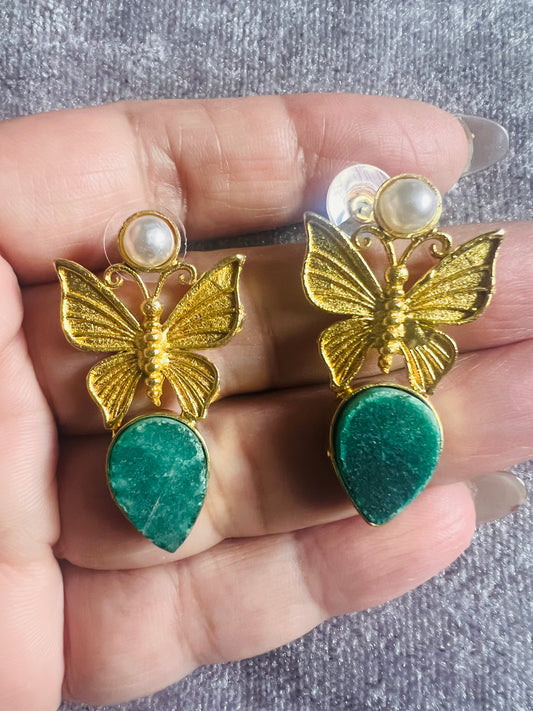 Butterfly Design Velvet Earrings