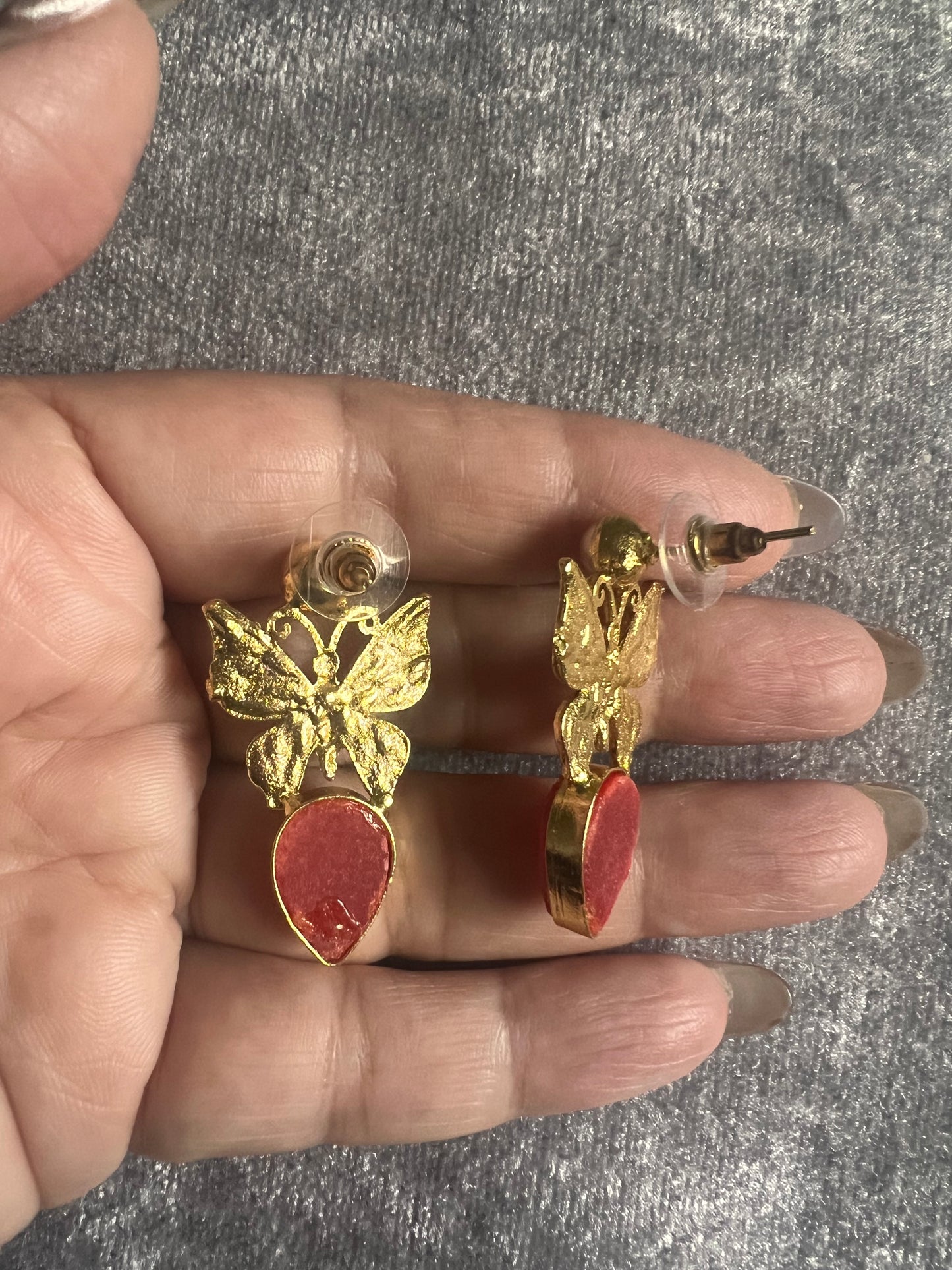 Butterfly Design Velvet Earrings