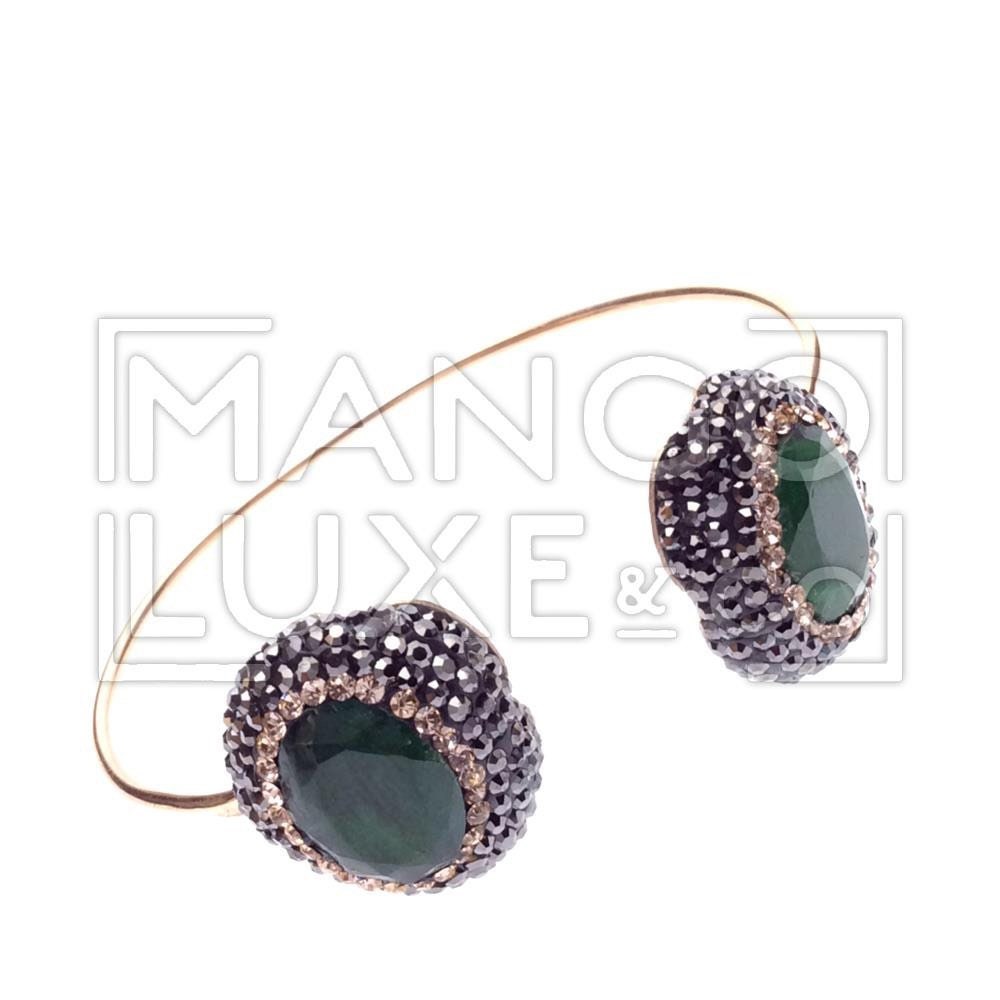 Sterling silver gemstone bracelet with onyx, lab emerald or pearl stone and surrounding rhodium