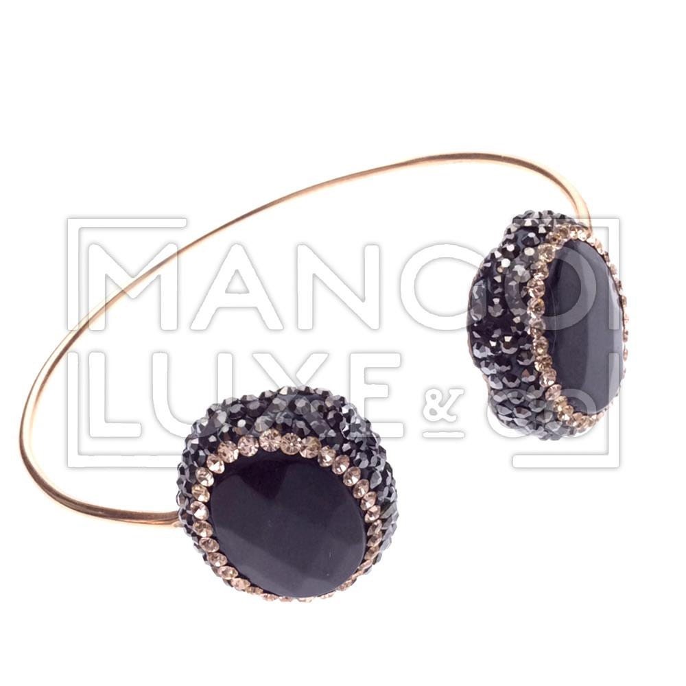 Sterling silver gemstone bracelet with onyx, lab emerald or pearl stone and surrounding rhodium