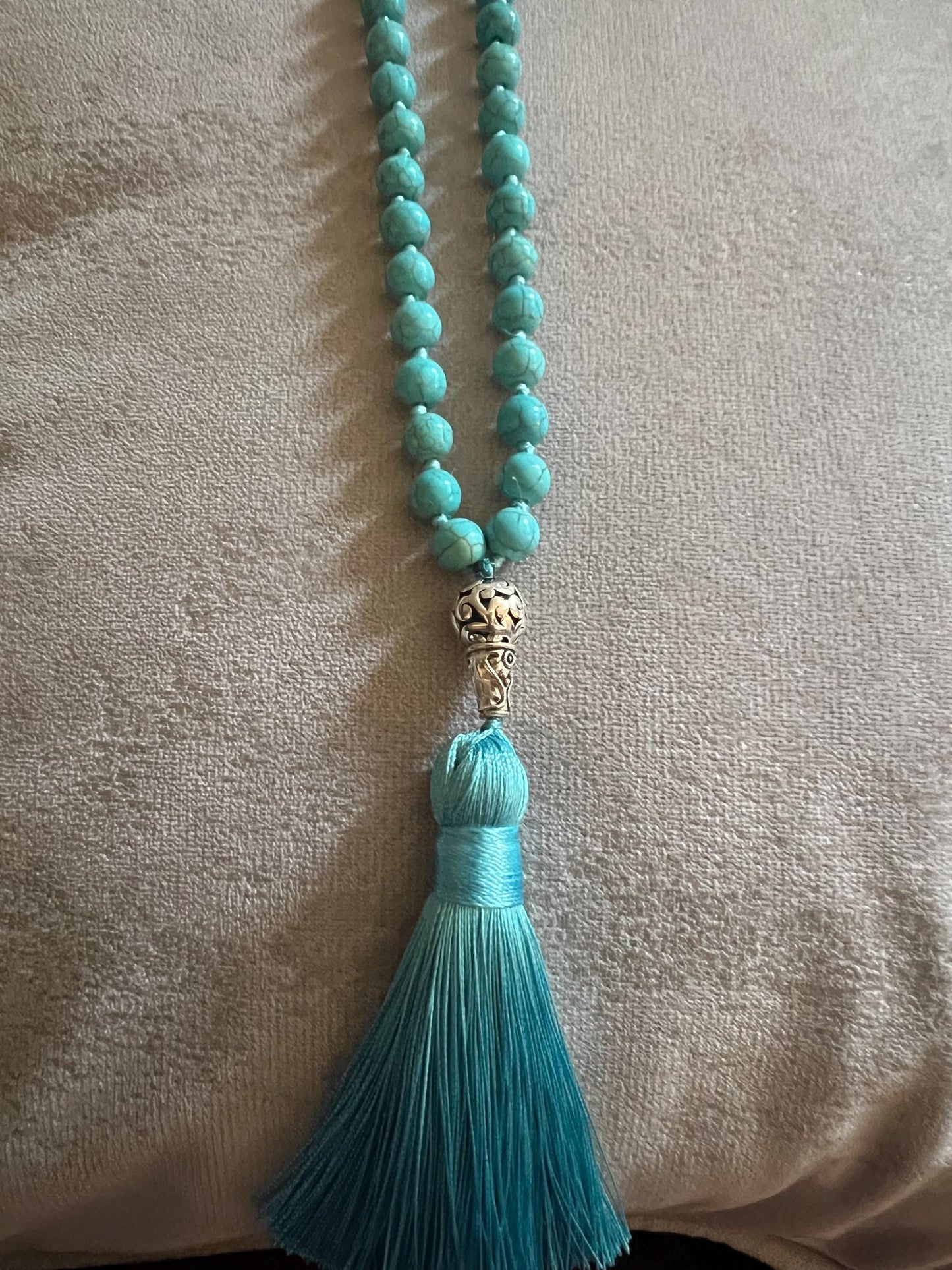 108 Bead Meditation Necklace, Jap Mala Turquoise Necklace
