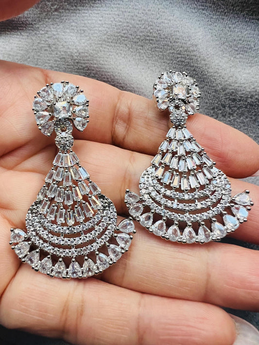 Stunning cubic zirconia chandelier earrings