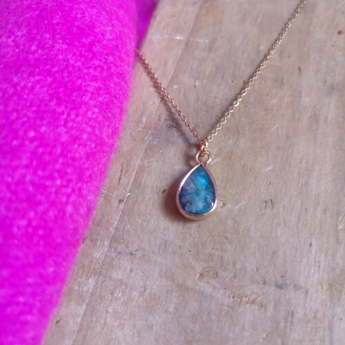 Dainty Drop Gem Stone Pendant