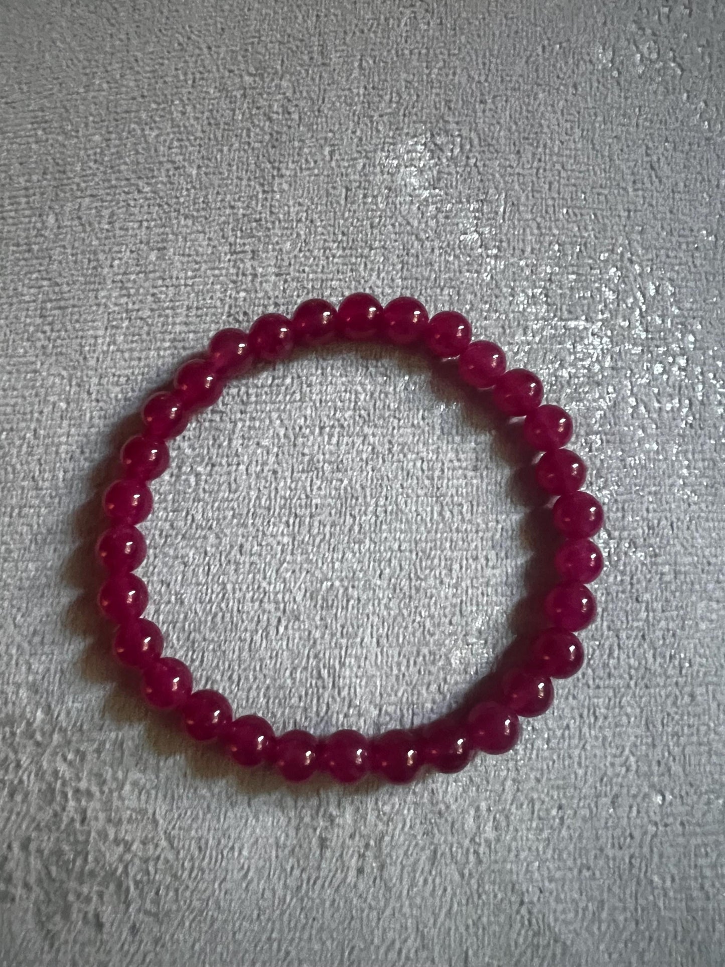 Natural Ruby Gemstone Beaded Bracelet | Healing Crystal Bracelet | July Birthstone Jewellery | Handmade Stretch Bracelet