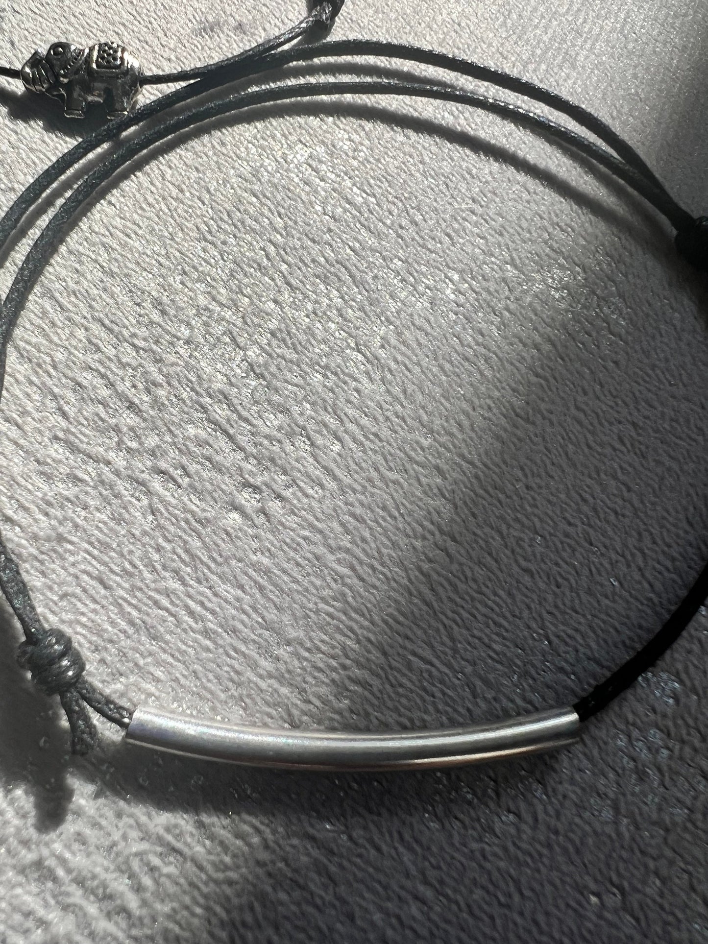Black thread anklet with charm, summer beach. Lightweight ankle bracelet with an elephant, leaf, turtle, butterfly charm
