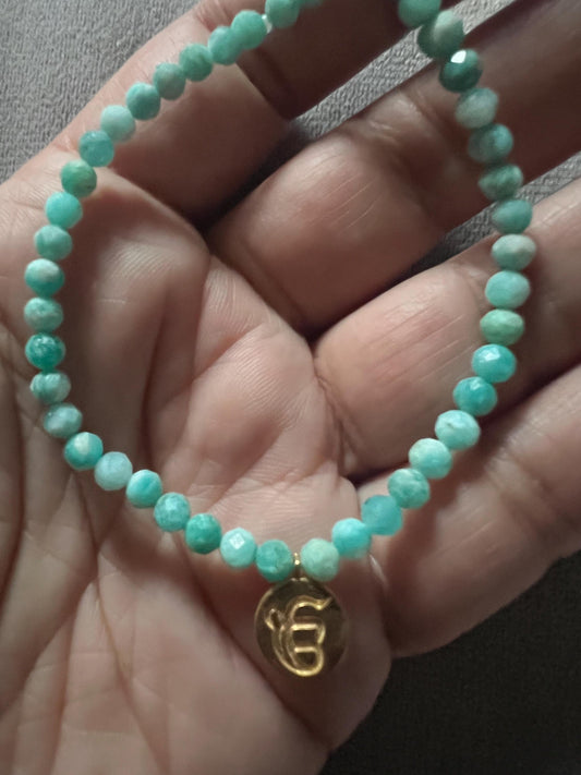 Sikh Ek Onkar Gemstone & 925 Silver Charm Bracelet – Customizable, Spiritual Jewelry, Meaningful Gift