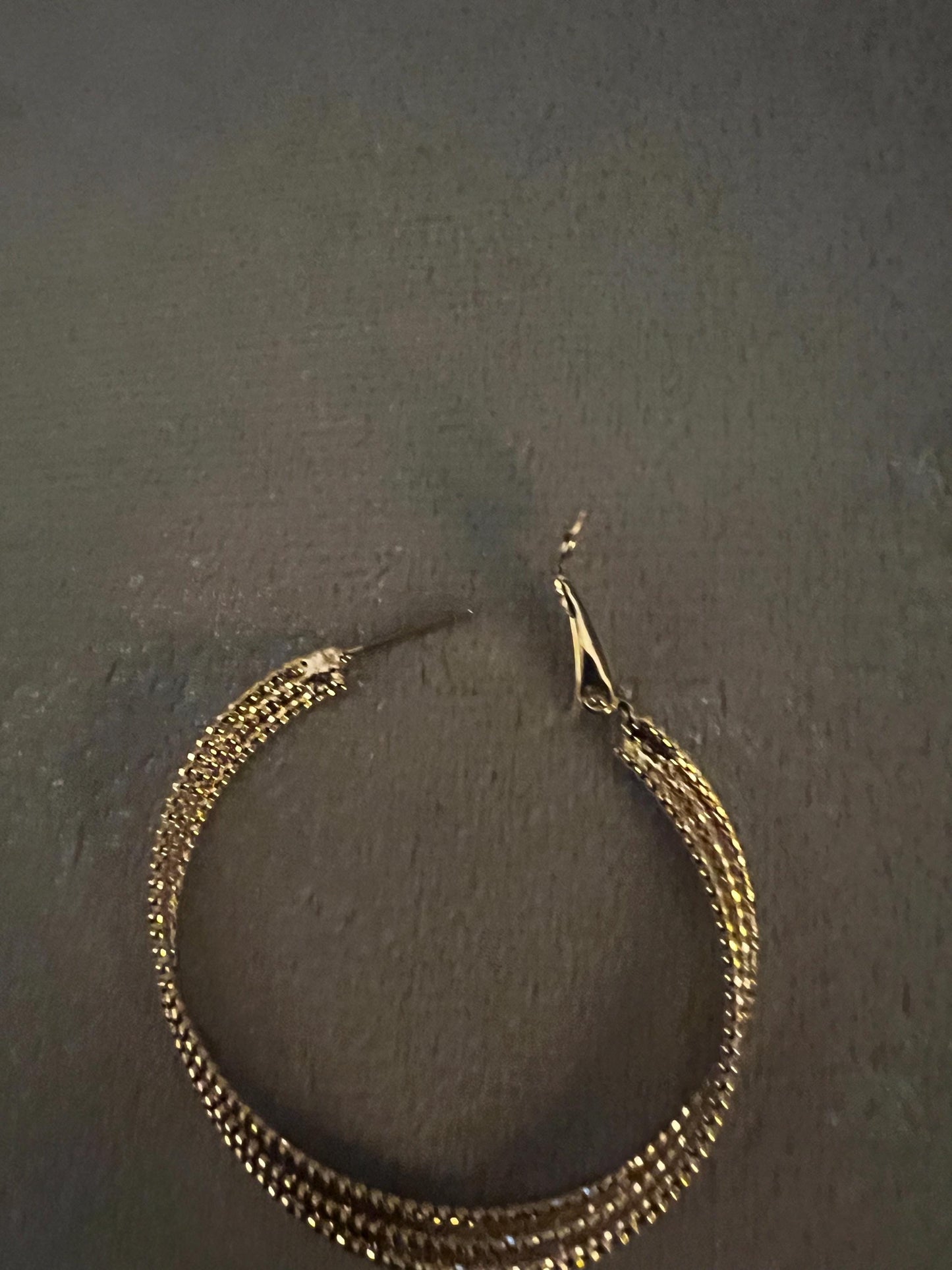 Triple Gold Hoop Earrings | Statement Layered Hoops | Bold Textured Gold Earrings