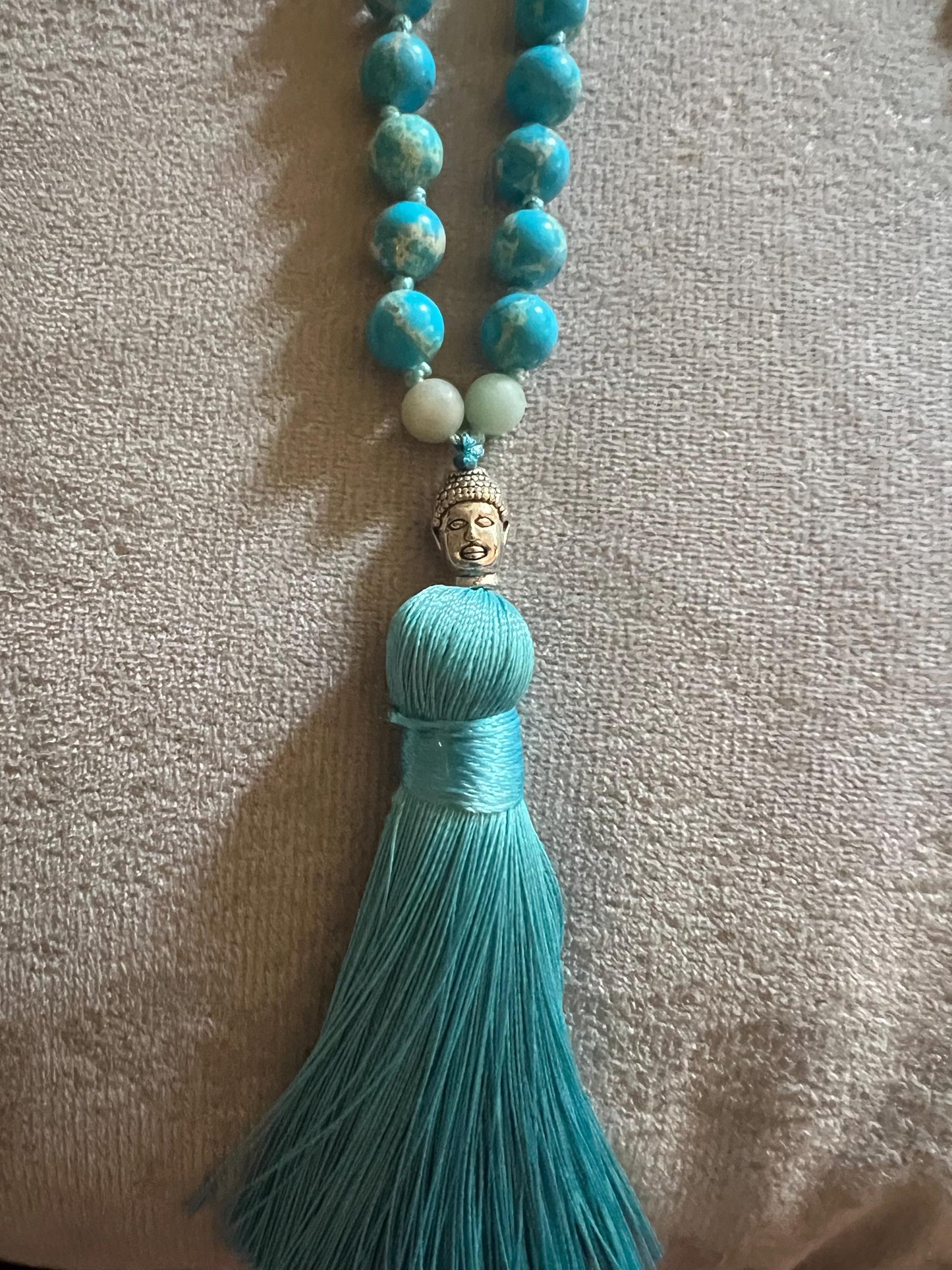 108 Bead Meditation Necklace, Jap Mala Turquoise Necklace
