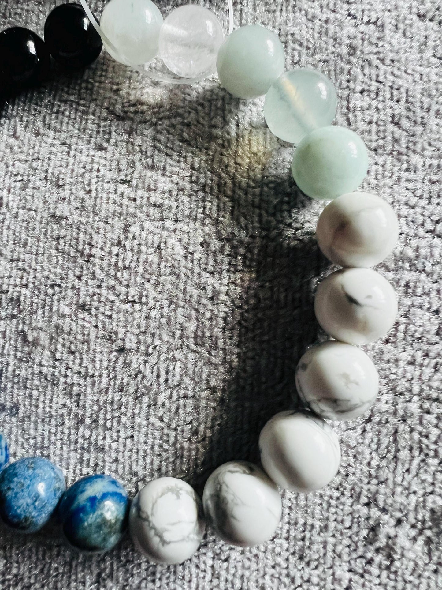 Evil eye meditation Gemstone Bracelet High Quality Lapiz Lazuli, Adventurine, Howlite, Black Tourmaline