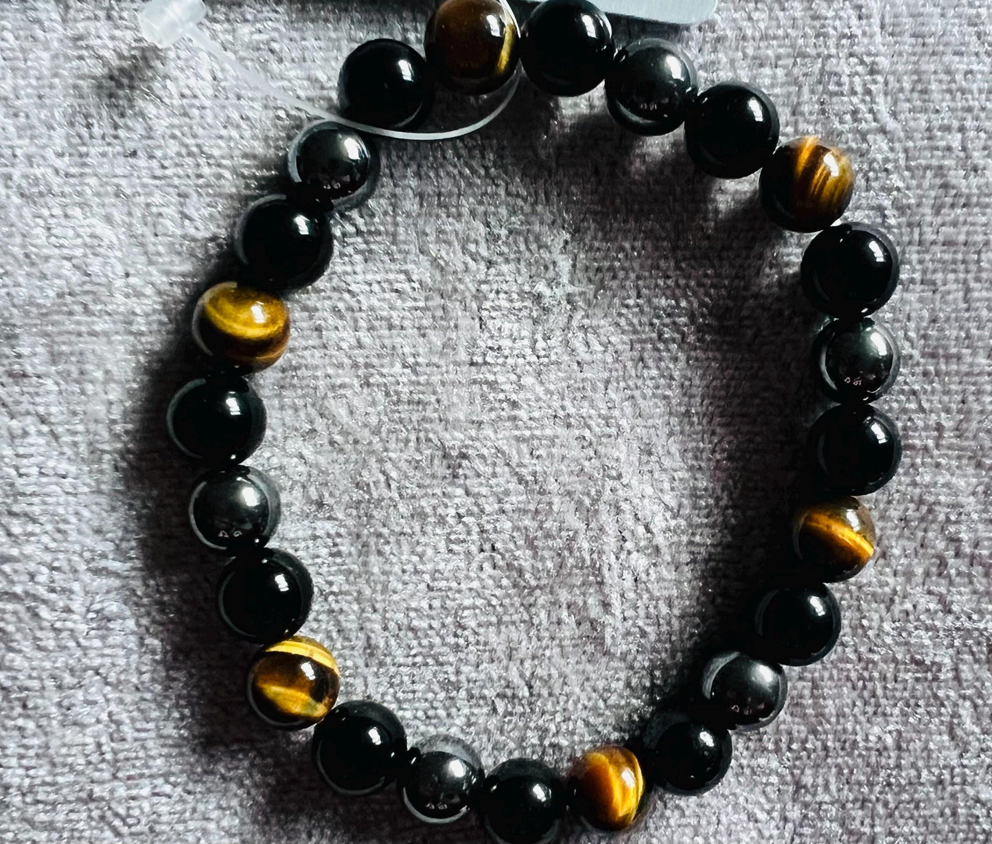 Protection meditation Gemstone Bracelet High Quality Tigers Eye Hematite Black Onyx