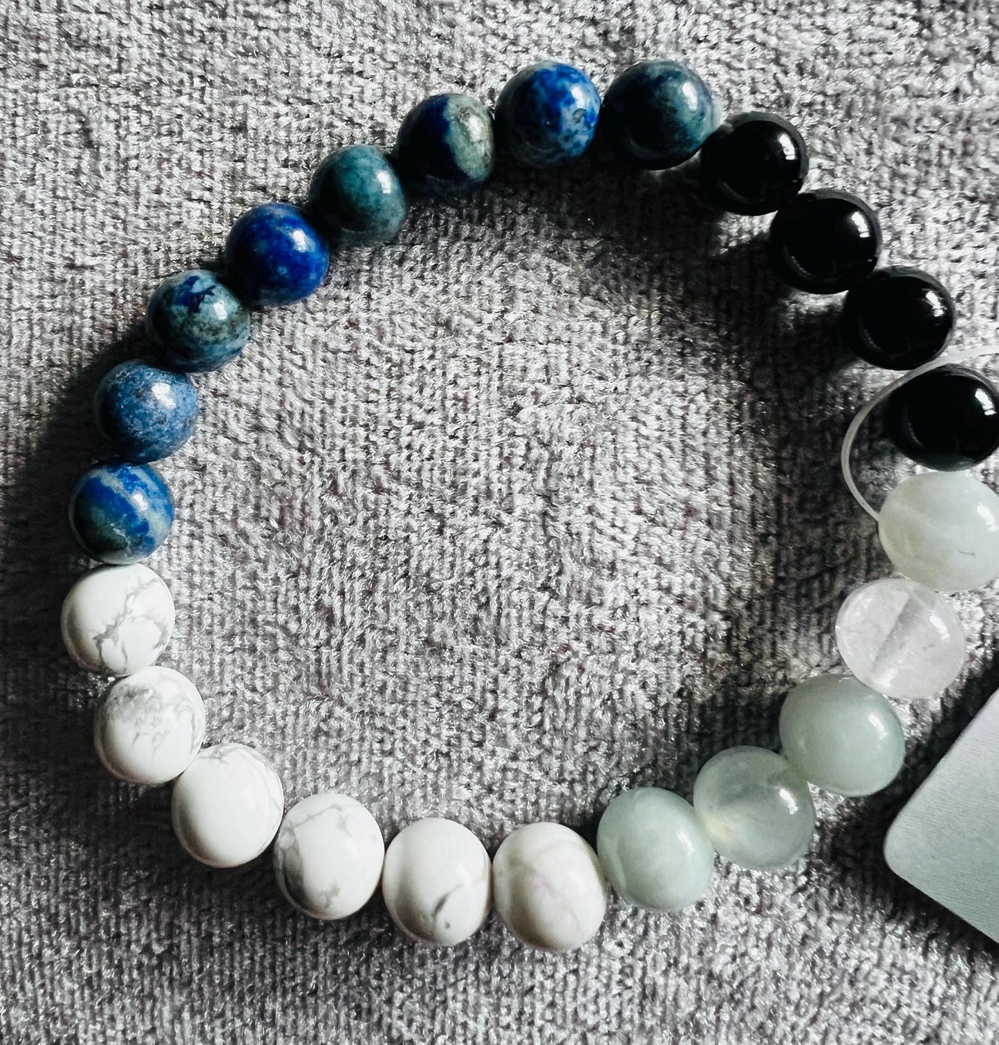 Evil eye meditation Gemstone Bracelet High Quality Lapiz Lazuli, Adventurine, Howlite, Black Tourmaline